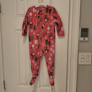 Carter's Pink Festive Footed One Piece